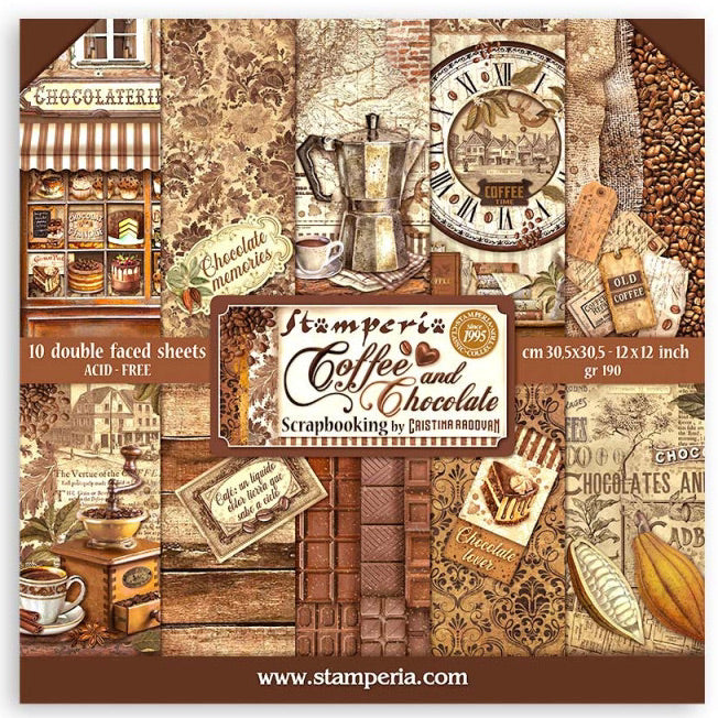 Colección Papeles Scrap Coffee And Chocolate Stamperia