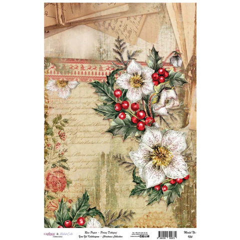 Papel De Arroz Flores Navideñas Cadence