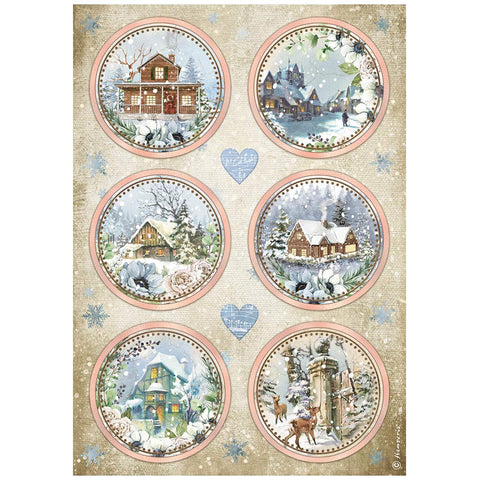Papel De Arroz Círculos Cozy Winter Stamperia