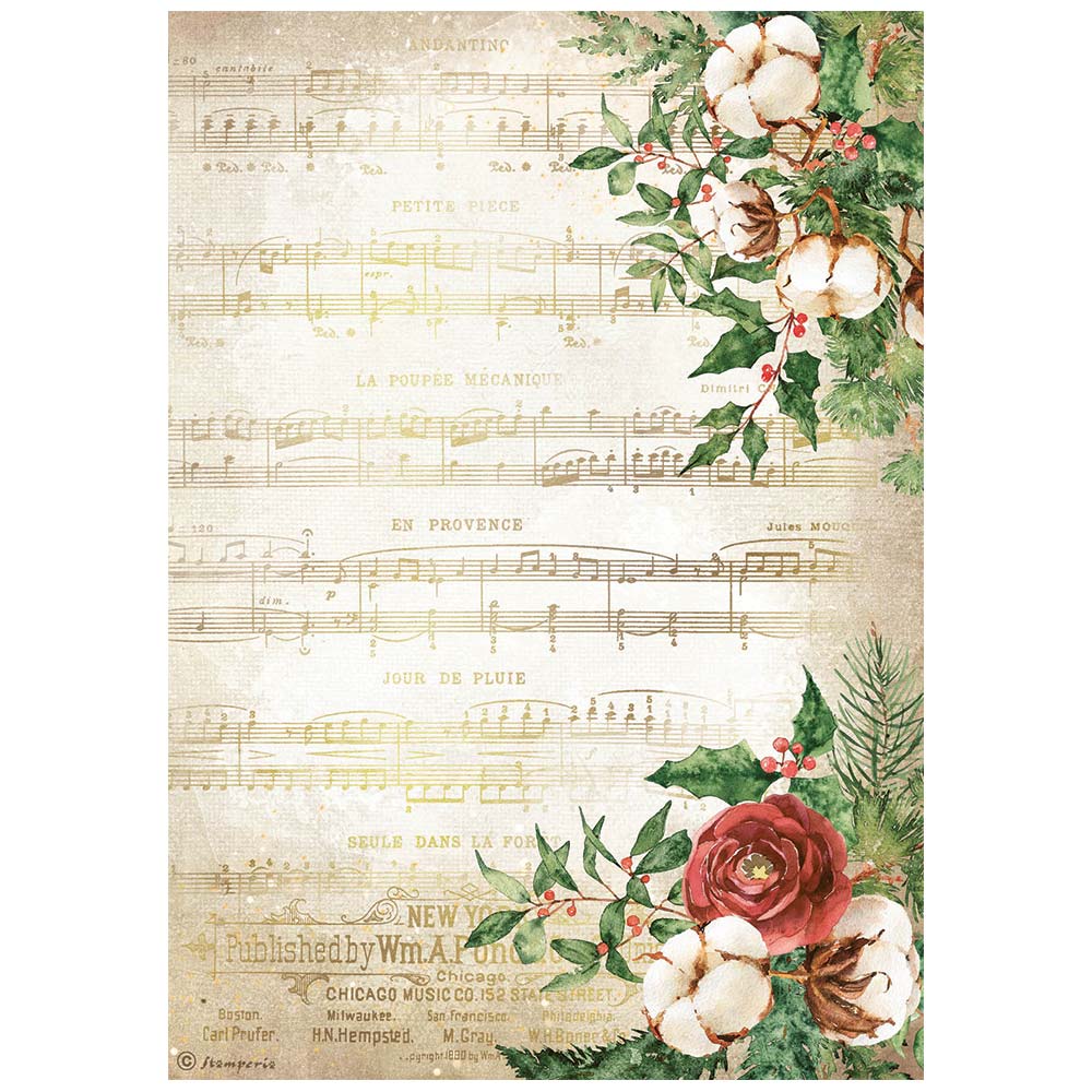 Papel Arroz Music Rosas Y Partituras Stamperia – Creastu Manualidades