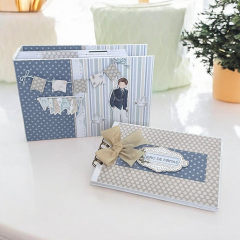 Conjunto Maleta Álbum Con Libro De Firmas Comunión Niño