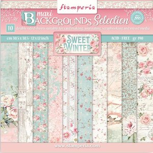 Colección Papeles Scrap Backgrounds Sweet Winter Stamperia