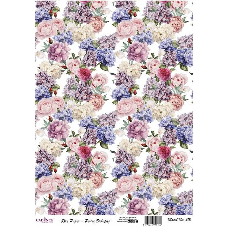 Papel De Arroz Ramilletes Flores Cadence