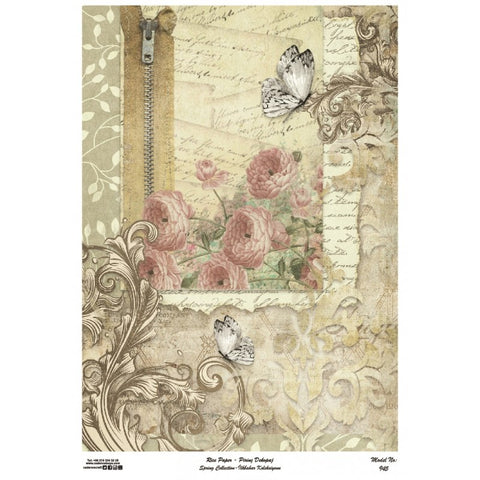 Papel De Arroz Ornamentos Floral Cadence