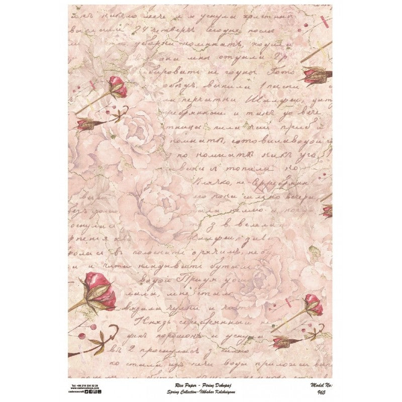 Papel De Arroz Texto Rosa Cadence