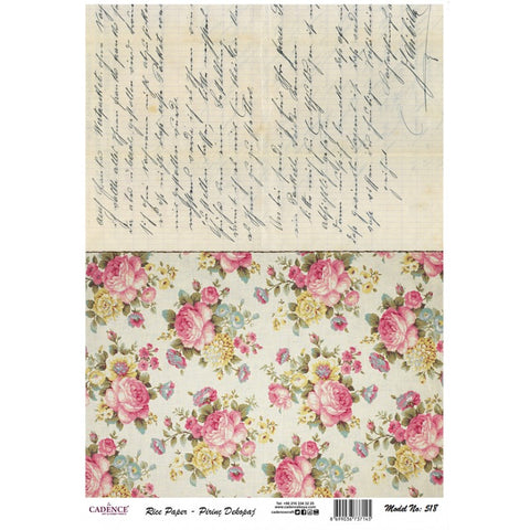 Papel De Arroz Rosas Y Carta cadence