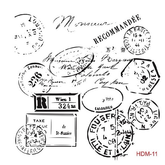 Plantilla Stencil Midi HDM-11 Sellos Postales Cadence