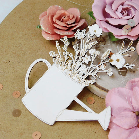 Chipboard Regadera Con Flores Kreatywna Pracownia