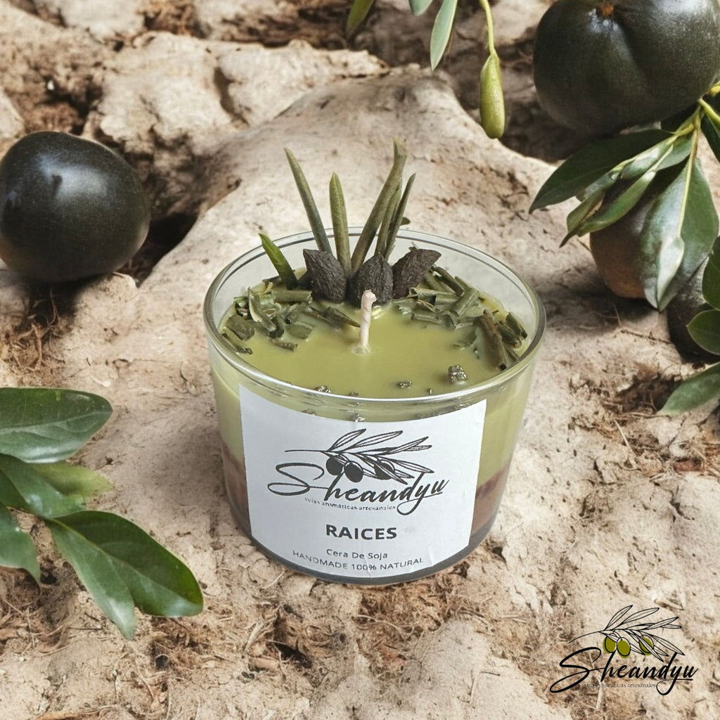 Vela Aromática Cera Soja Mediana RAICES