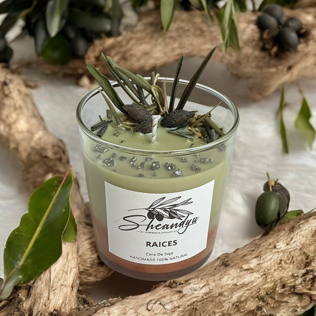 Vela Aromática Cera Soja Grande RAICES