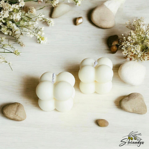 Vela Decorativa Mini Cubo Bolas