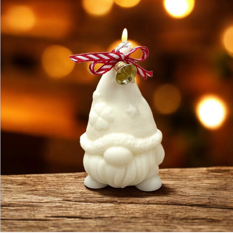 Vela Decorativa Figura Gnomo de Navidad Cera de Soja