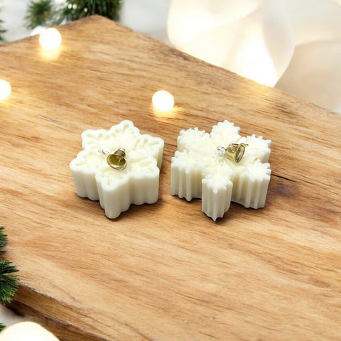 Vela Decorativa Set Dos Copos Nieve de Navidad Cera de Soja