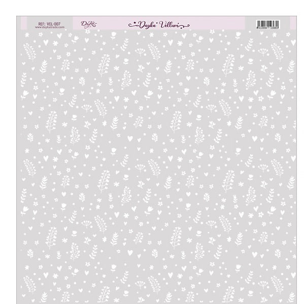 Papel Vellum Blanco Floral Dayka Trade