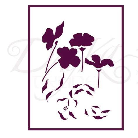 Plantilla Stencil Art A3 Amapolas