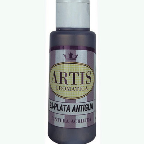 Pintura Acrílica Metalizada Artis Plata Antigua 60 ml