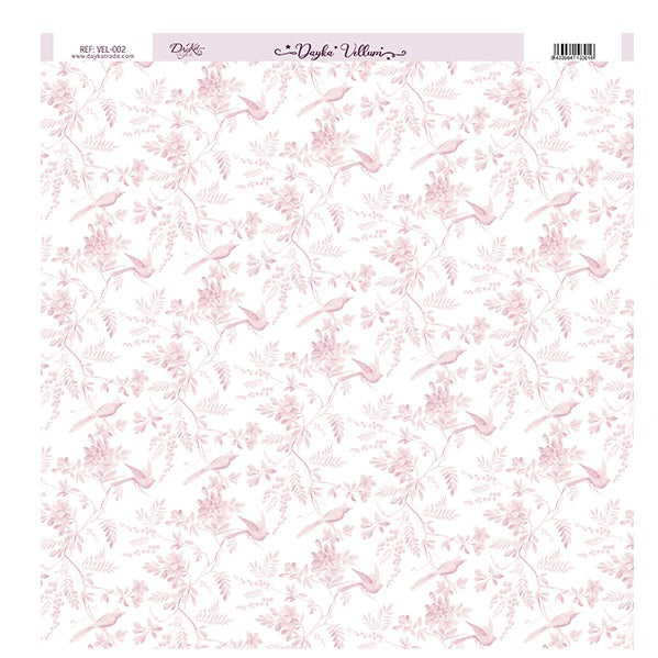 Papel Vellum Flores Y aves Dayka Trade