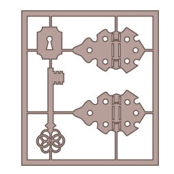 Silueta Madera Bisagras y llave 306