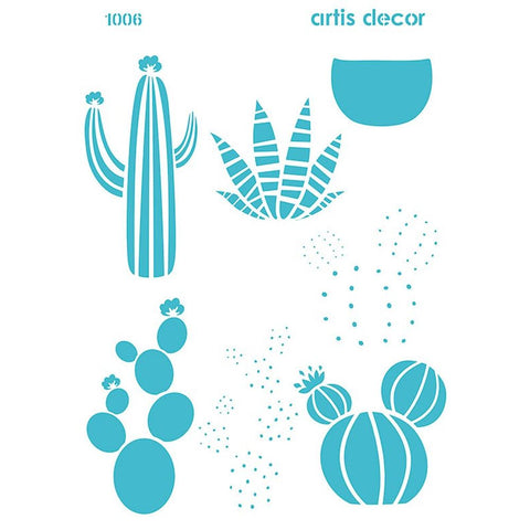 Plantilla Stencil A4 Cactus