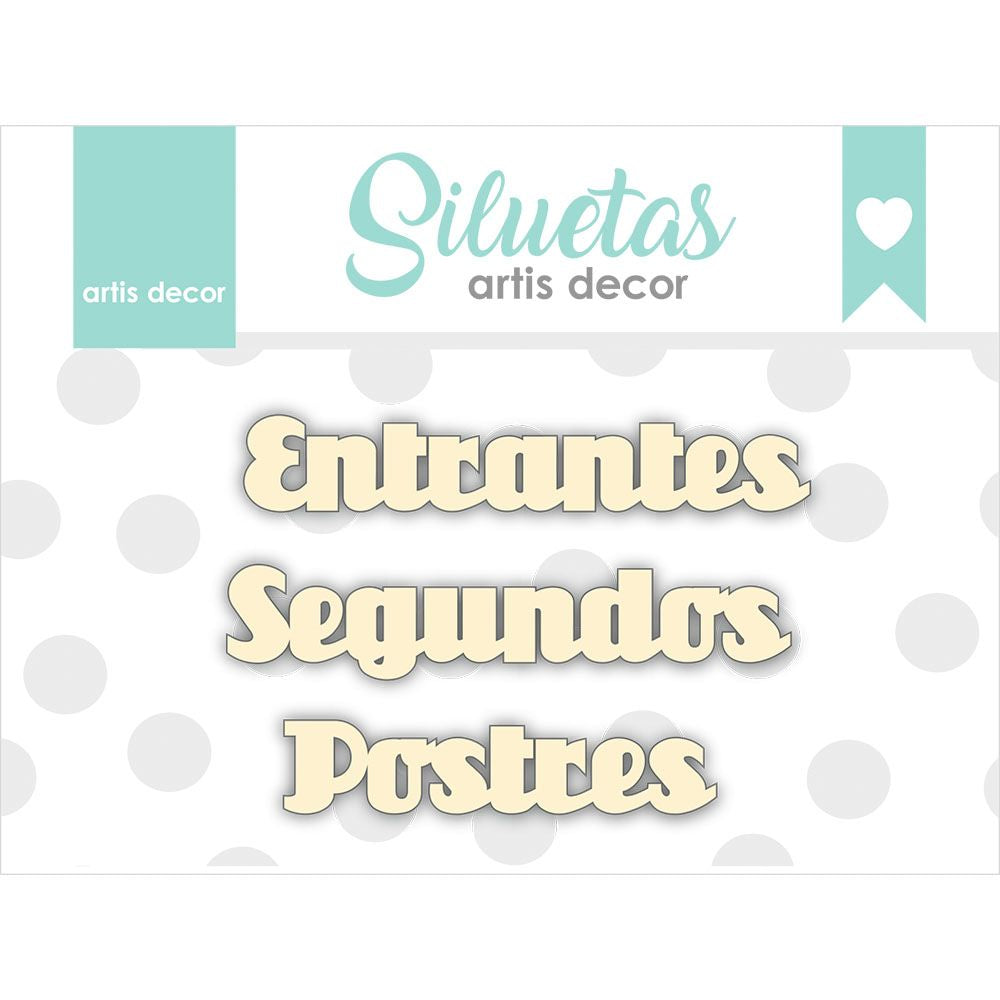 Chipboard Entrantes Postres Artis Decor