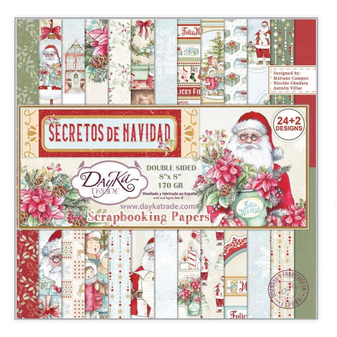 Colección. papeles Scrap “Secretos De Navidad” 20x20 Dayka Trade