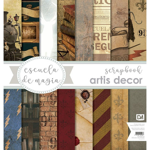 Colección Papeles  Scrap “Escuela De Magia” Artis Decor