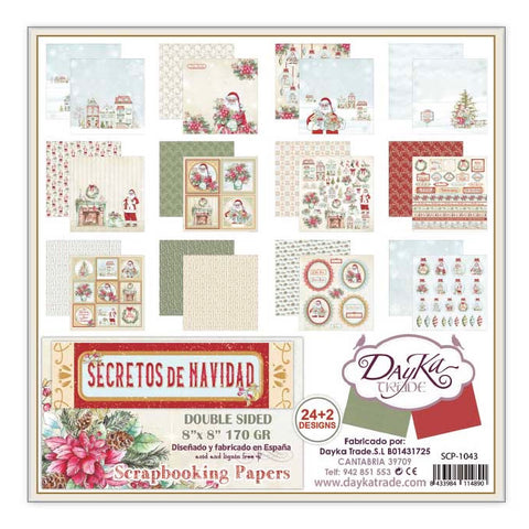 Colección. papeles Scrap “Secretos De Navidad” 20x20 Dayka Trade